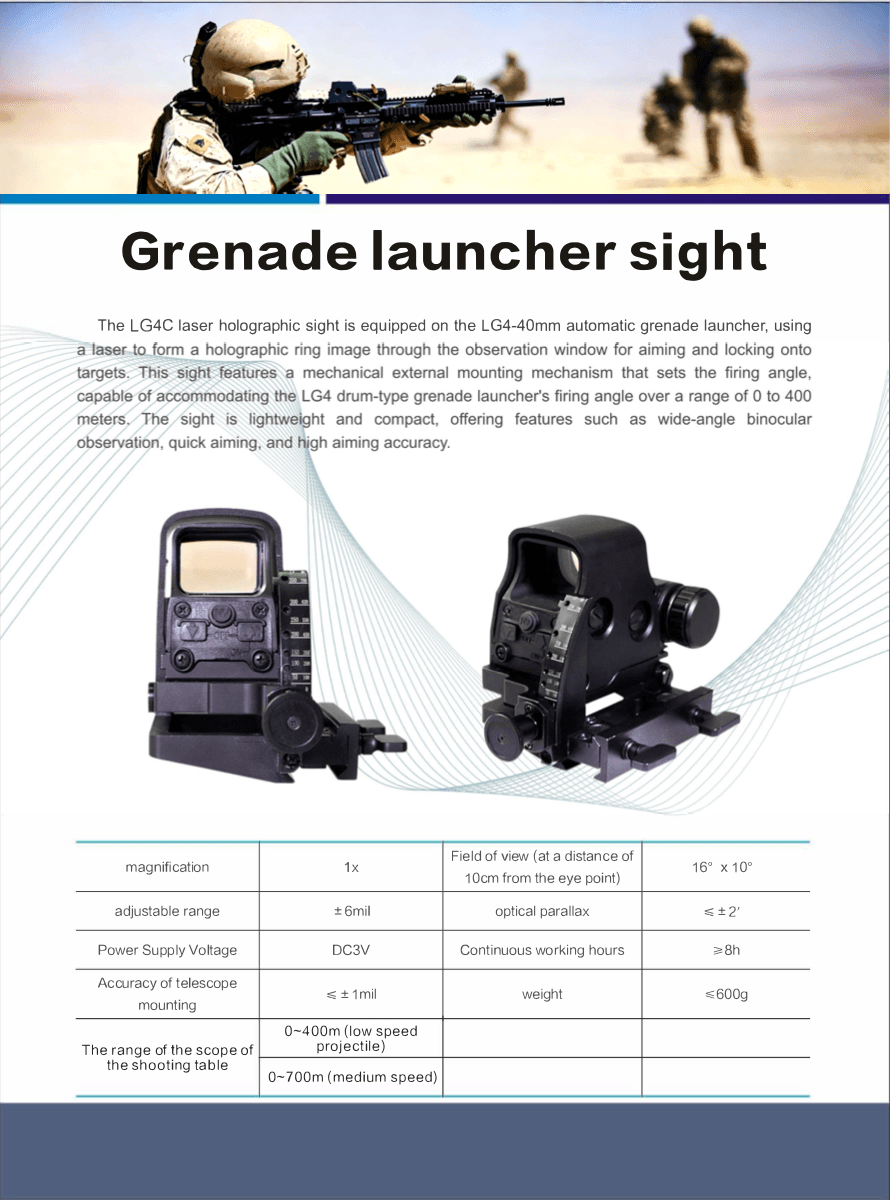 Grenade launcher sight product visual
